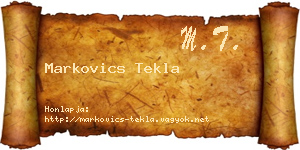 Markovics Tekla névjegykártya