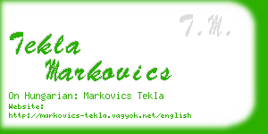 tekla markovics business card